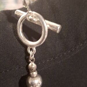 Elegant S Silver Beaded Necklace